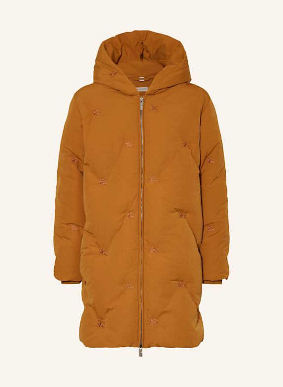 BURBERRY Płaszcz puchowy CIEMNOPOMARAŃCZOWY