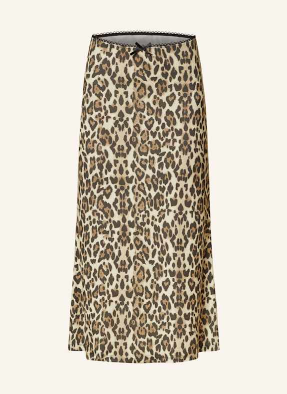 gina tricot Satinrock BEIGE/ CREME/ SCHWARZ