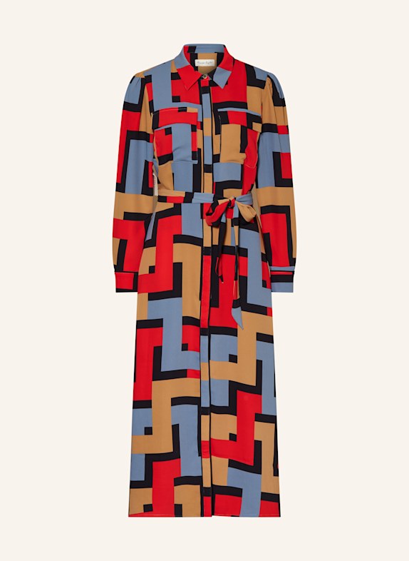 Phase Eight Hemdblusenkleid AMITA ROT/ SCHWARZ/ BLAUGRAU