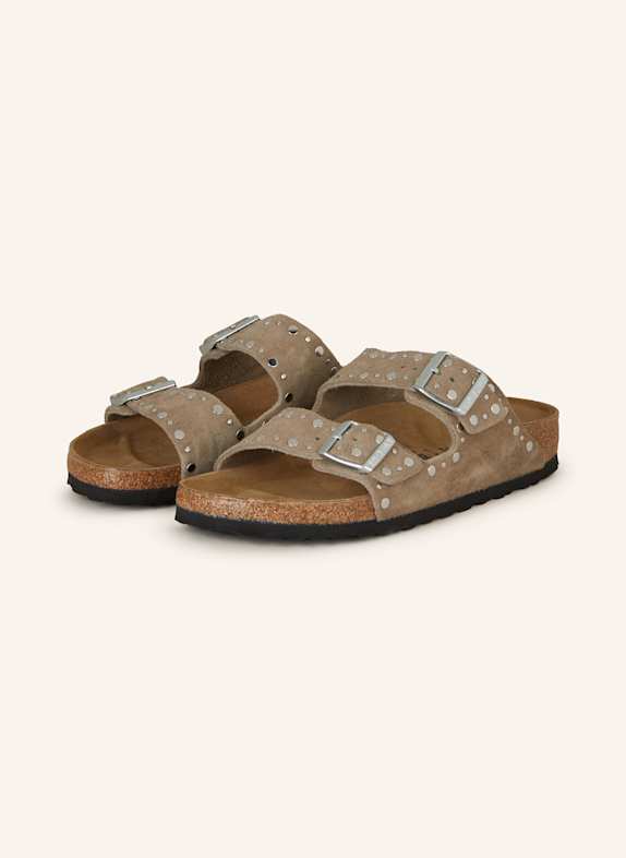 BIRKENSTOCK Pantoletten ARIZONA RIVET LEVE TAUPE/ SILBER