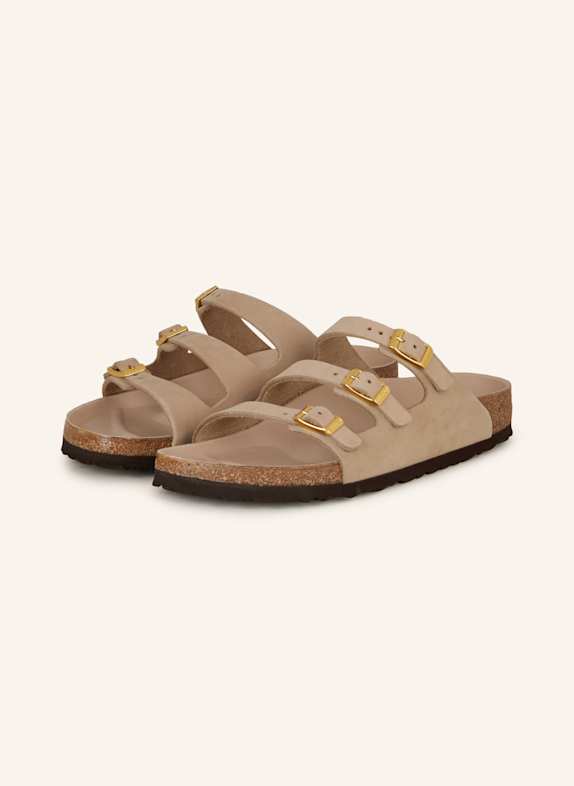 BIRKENSTOCK Klapki FLORIDA LENB JASNOBRĄZOWY