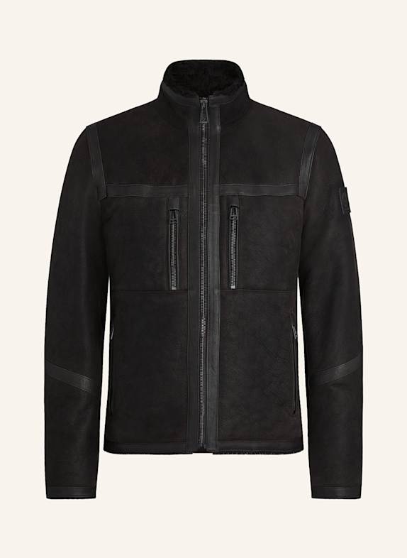 BELSTAFF Lederjacke TUNDRA mit Lammfell SCHWARZ