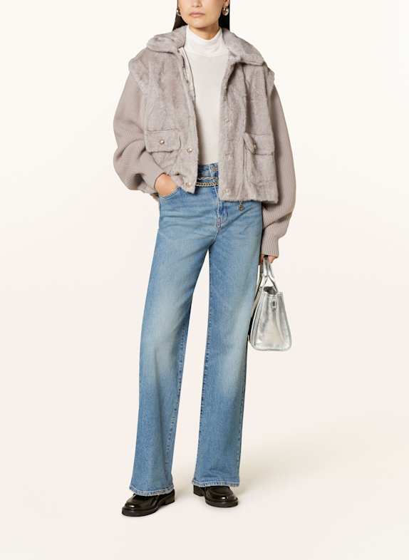 maje Jacke im Materialmix GRAU