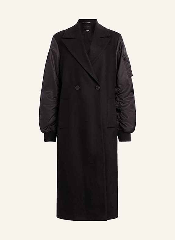 ALLSAINTS Mantel PAULAH im Materialmix SCHWARZ