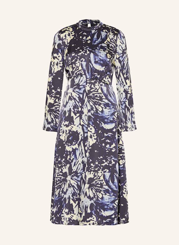WHISTLES Satin dress DARK BLUE/ CREAM/ BLUE