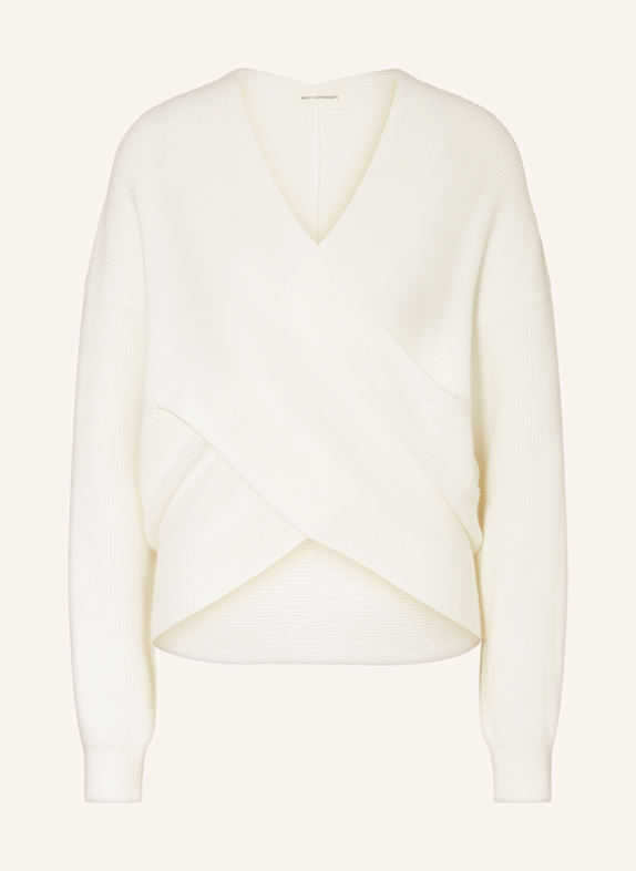 MSCH COPENHAGEN Pullover MSCHZINELLE in Wickeloptik WEISS