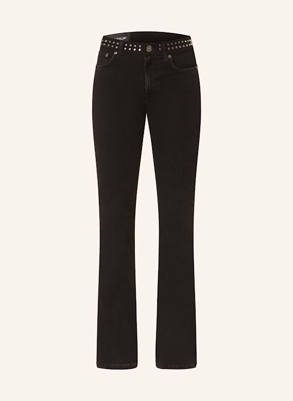 Dondup Flared jeans with rivets BLACK