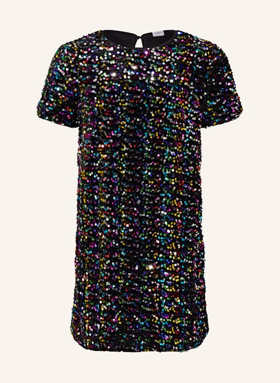 name it Samtkleid mit Pailletten SCHWARZ/ PINK/ LILA
