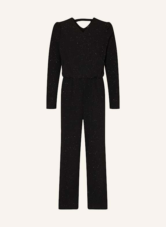 name it Jersey-Jumpsuit mit Glitzergarn SCHWARZ