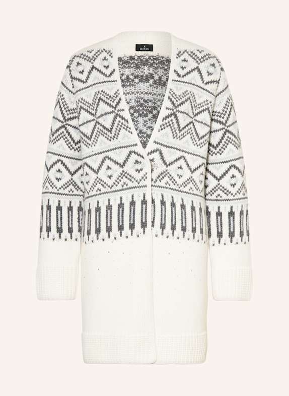 monari Strickjacke mit Schmucksteinen WEISS/ GRAU/ HELLGRAU