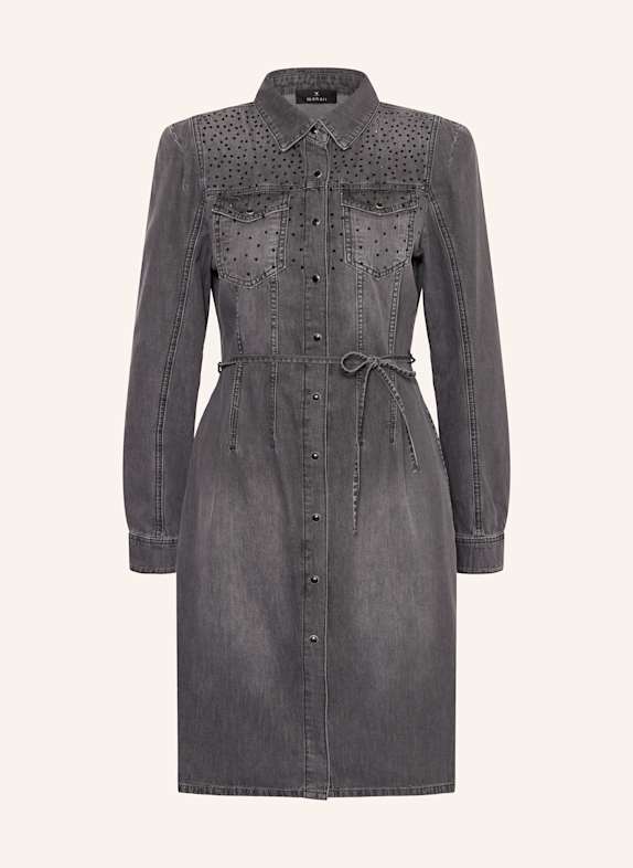 monari Jeanskleid mit Schmucksteinen DUNKELGRAU