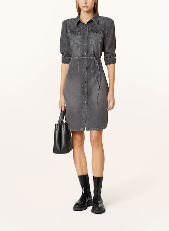 monari Jeanskleid mit Schmucksteinen DUNKELGRAU