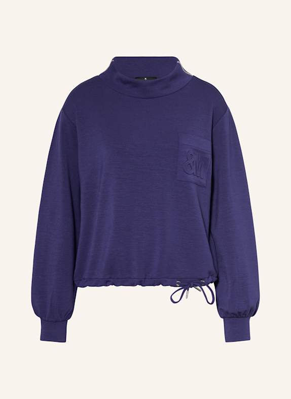monari Sweatshirt mit Schmuckperlen DUNKELLILA