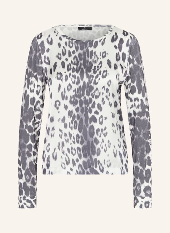 monari Blusenshirt im Materialmix WEISS/ DUNKELGRAU