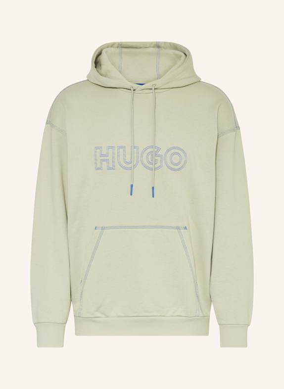 HUGO BLUE Mikina s kapucí NITLOGOHOOD SVĚTLE ZELENÁ
