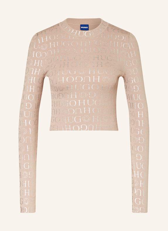 HUGO BLUE Cropped-Pullover SOIL ROSÉ/ SILBER