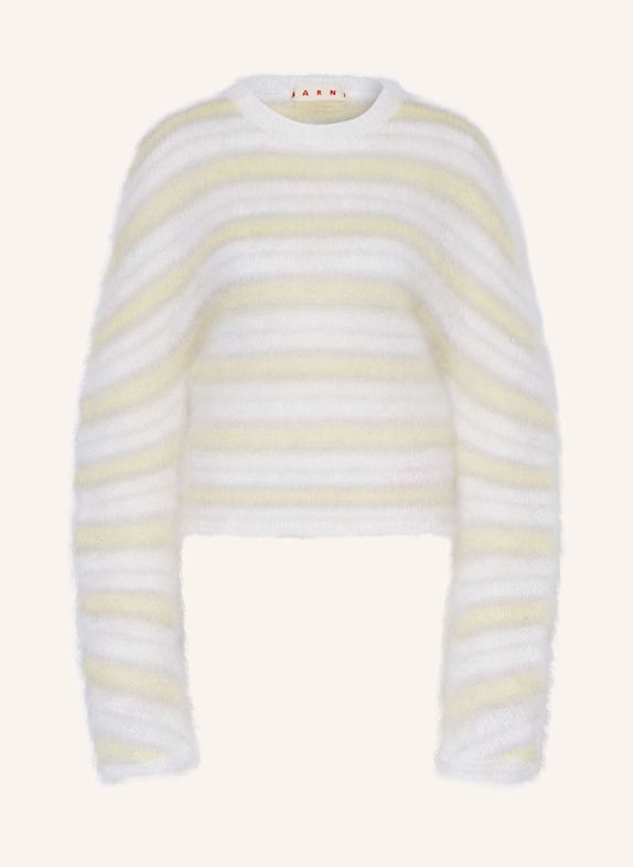 MARNI Mohair-Pullover HELLGELB/ HELLGRAU/ WEISS