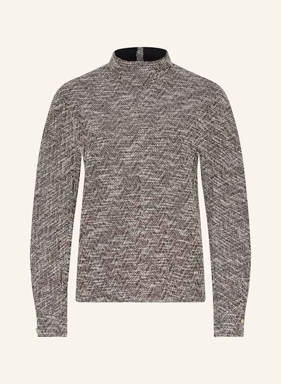 VANILIA Tweed-Blusenshirt BRAUN/ SCHWARZ