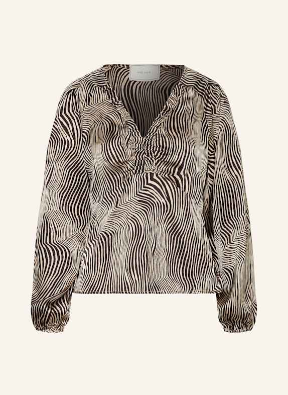 NEO NOIR ISTANA blouse shirt in satin BLACK/ CREAM