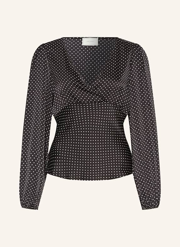 NEO NOIR Blusenshirt JANE aus Satin SCHWARZ/ WEISS