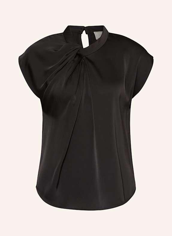 NEO NOIR Blusenshirt FLEUR aus Satin SCHWARZ