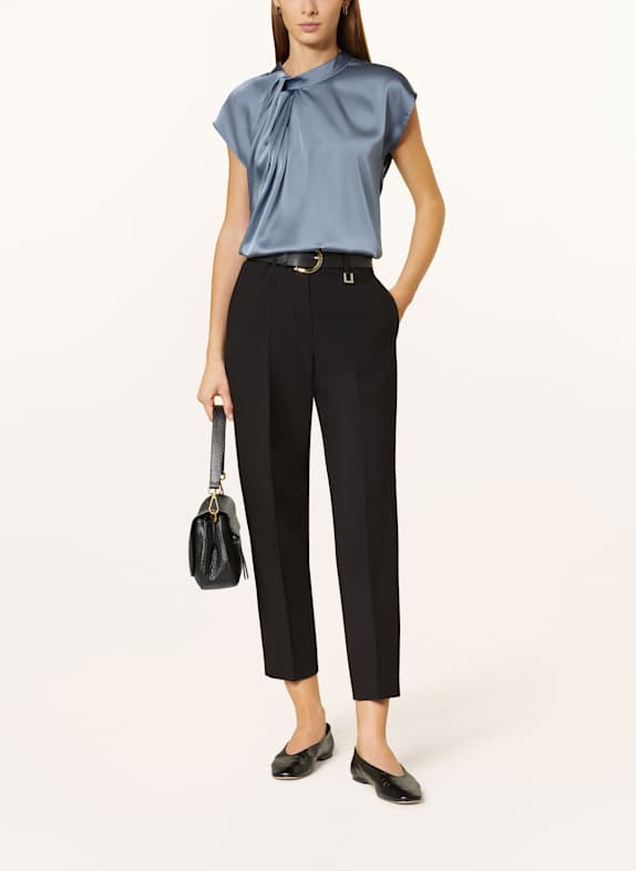 NEO NOIR Blouse FLEUR van satijn LICHTBLAUW