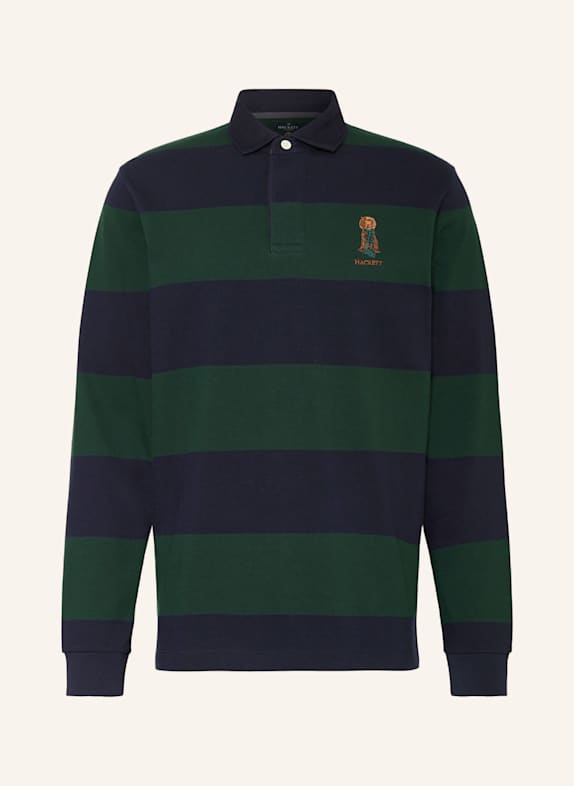 HACKETT LONDON Žerzejová polokošile HARRY TMAVĚ MODRÁ/ TMAVĚ ZELENÁ