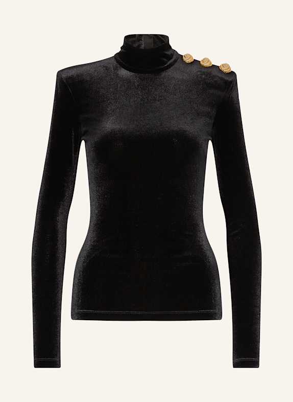 BALMAIN Longsleeve aus Samt SCHWARZ