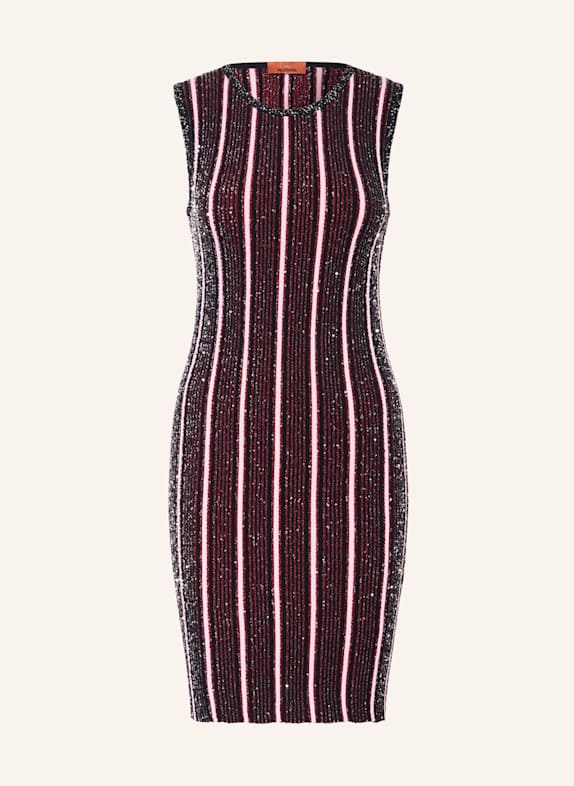 MISSONI Strickkleid mit Pailletten SCHWARZ/ ROSA