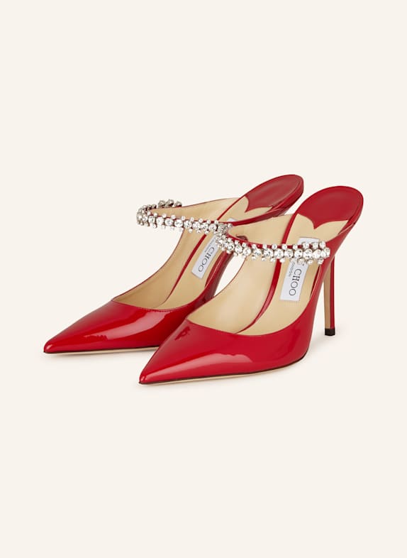 JIMMY CHOO Mules BING 100 mit Schmucksteinen ROT