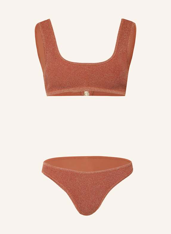 ZIMMERMANN Bustier-Bikini WYLIE mit Glitzergarn DUNKELORANGE