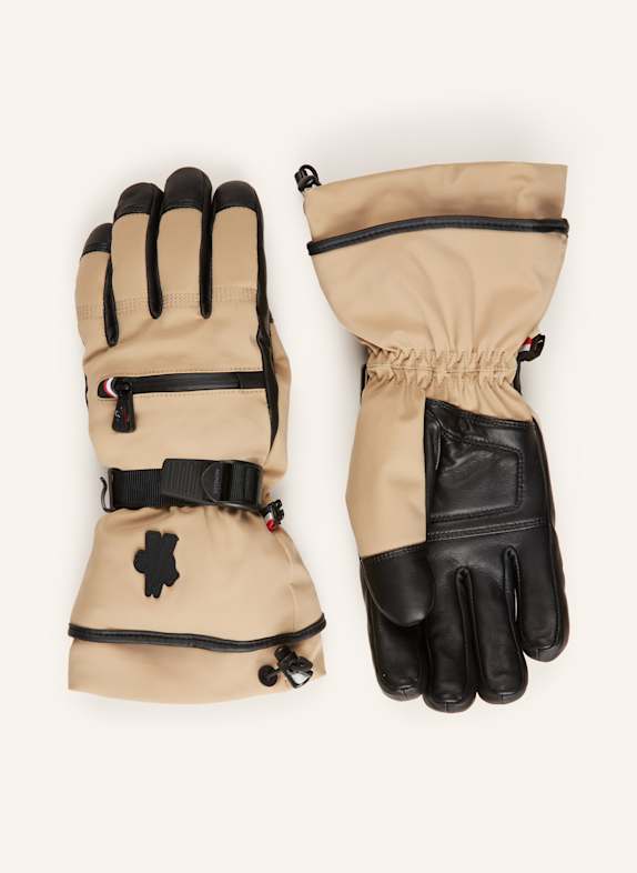 MONCLER GRENOBLE Skihandschuhe BEIGE/ SCHWARZ