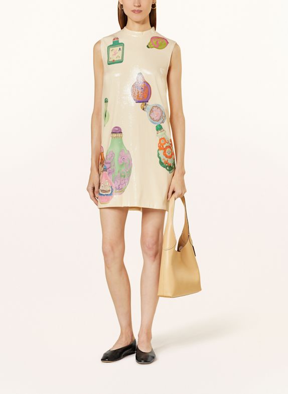 ALÉMAIS Kleid mit Pailletten CREME/ GRÜN/ LILA