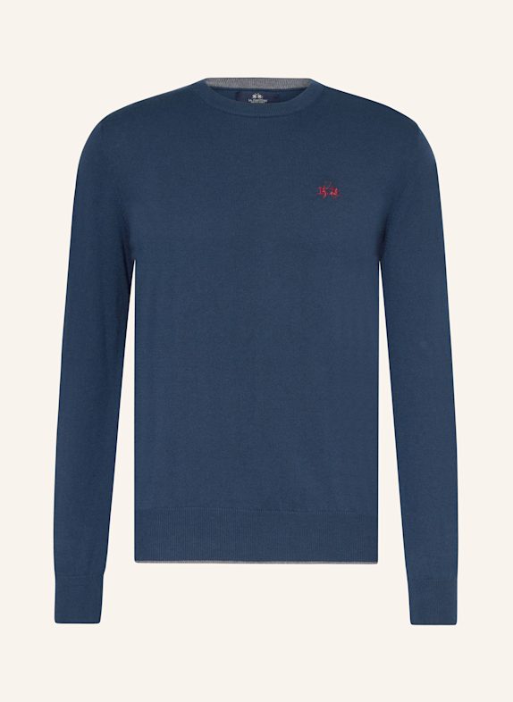 LA MARTINA Sweater DARK BLUE/ DARK RED/ GRAY