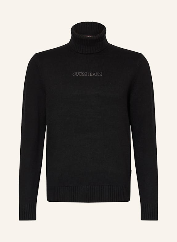GUESS JEANS Turtleneck sweater BLACK