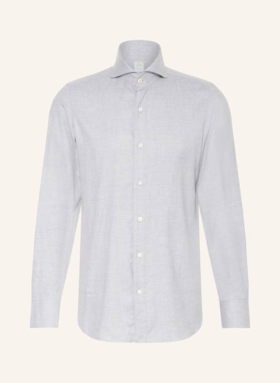FINAMORE 1925 Flanellhemd TOKYO SERGIO Regular Fit HELLGRAU
