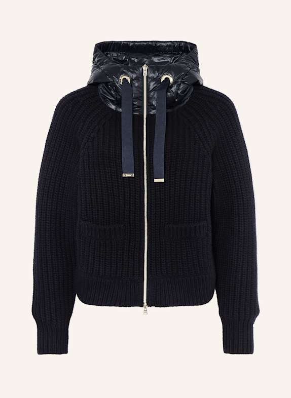 HERNO Down jacket in mixed materials DARK BLUE
