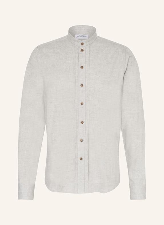 Grasegger Trachtenhemd KISSING Extra Slim Fit mit Stehkragen HELLGRAU