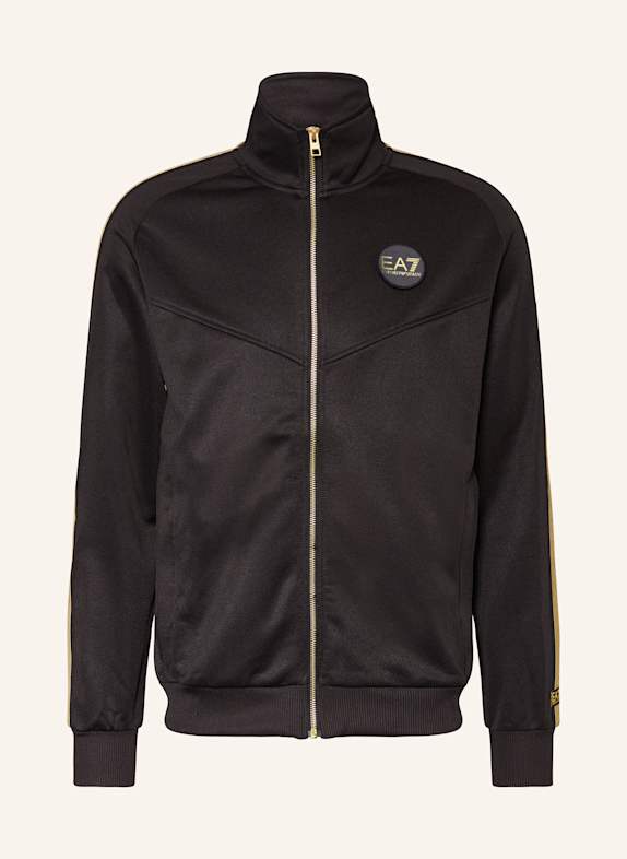 EA7 EMPORIO ARMANI Sweat jacket with tuxedo stripes 1200 BLACK