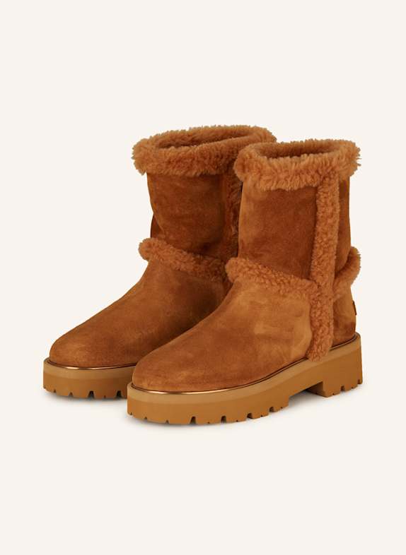 AQUAZZURA Plateau-Boots TEDDI COGNAC