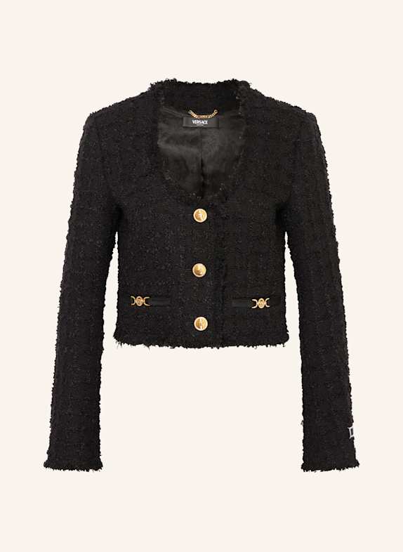 VERSACE Bouclé-Jacke SCHWARZ