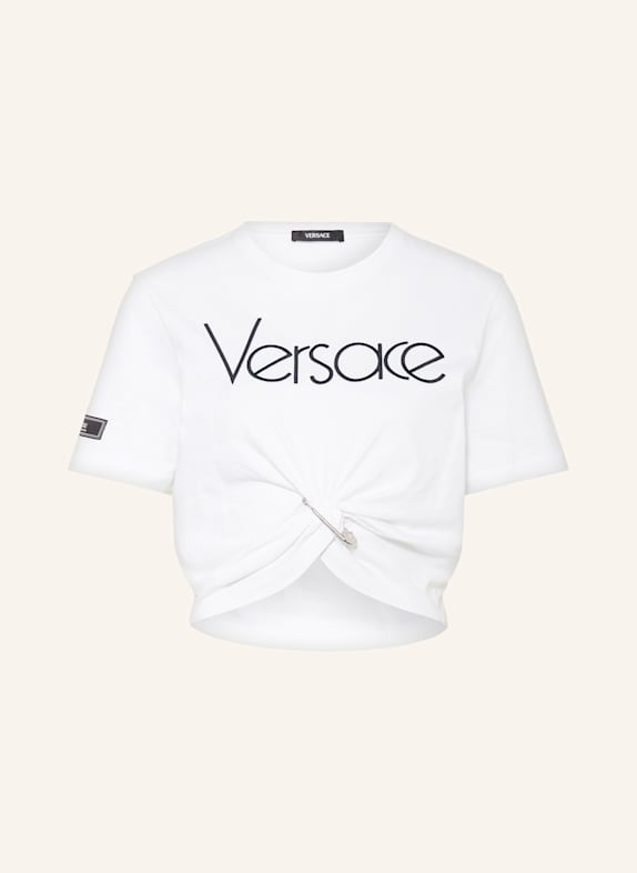 VERSACE Cropped tričko BÍLÁ/ ČERNÁ