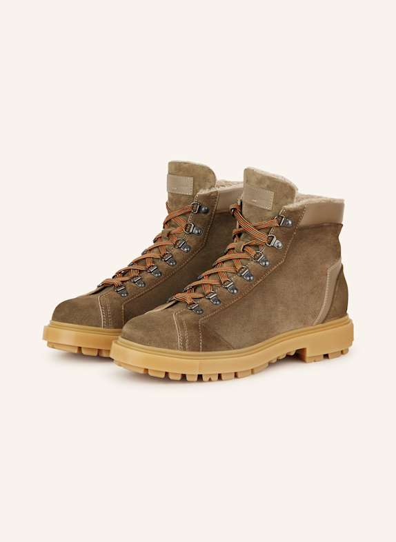 Santoni Lace-up boots FARAH BROWN