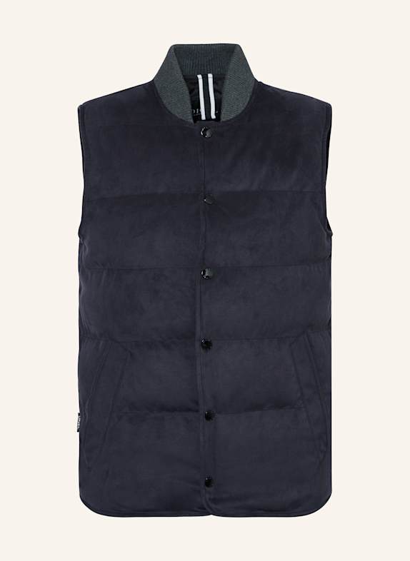 DIGEL ERIE flannel quilted vest DARK BLUE