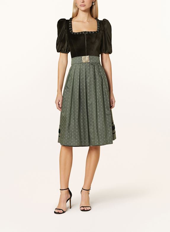 AlpenHERZ Samtdirndl MONA OLIV/ DUNKELGRÜN