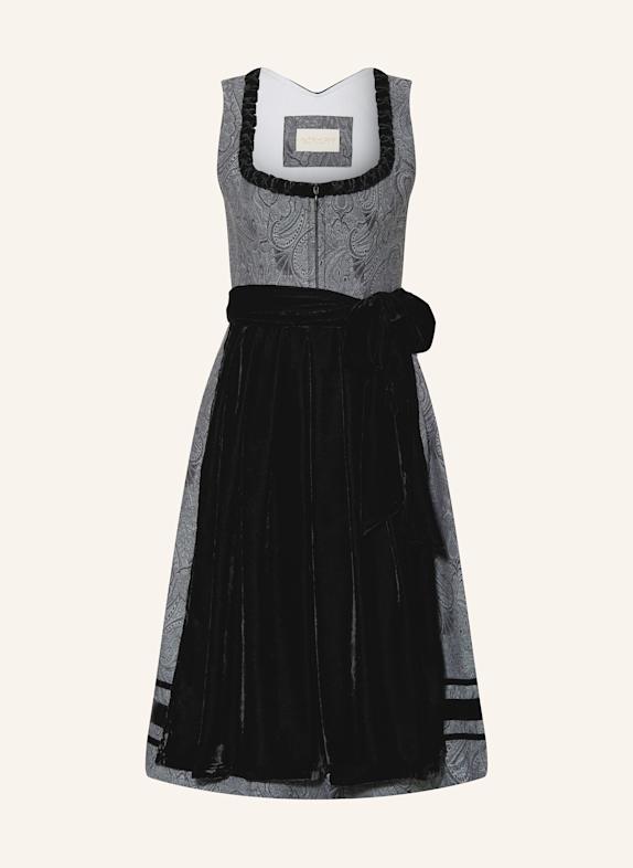 AlpenHERZ Dirndl CARINA GRAU/ SCHWARZ/ BLAUGRAU