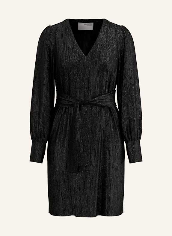 SELECTED Femme Robe avec fil pailleté NOIR