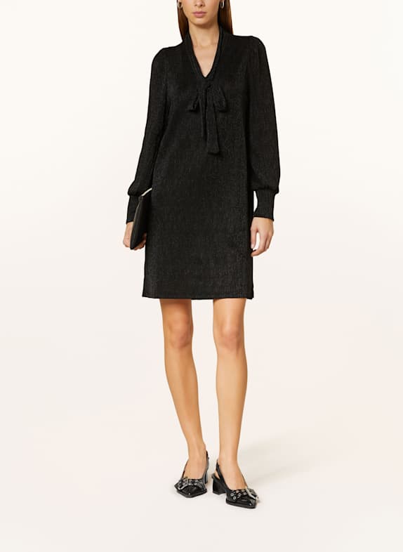 SELECTED Femme Dress with glitter thread BLACK