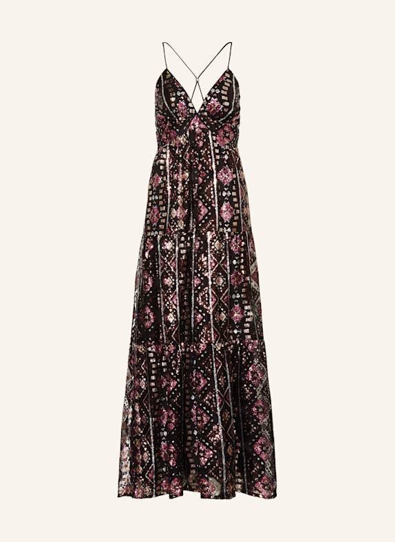 ba&sh Kleid PENELOPE mit Pailletten SCHWARZ/ PINK