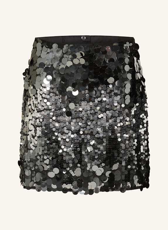 SELECTED Femme Mesh-Rock mit Pailletten SILBER/ SCHWARZ